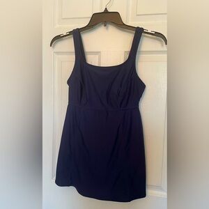 Airway Blue Tummy Control Swim Tank Dress Plus Size 14